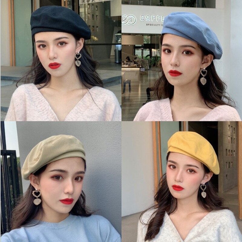 béret mince été respirant multicolore octogone britannique Vintage peintre chapeau béret casquette béret Lolita