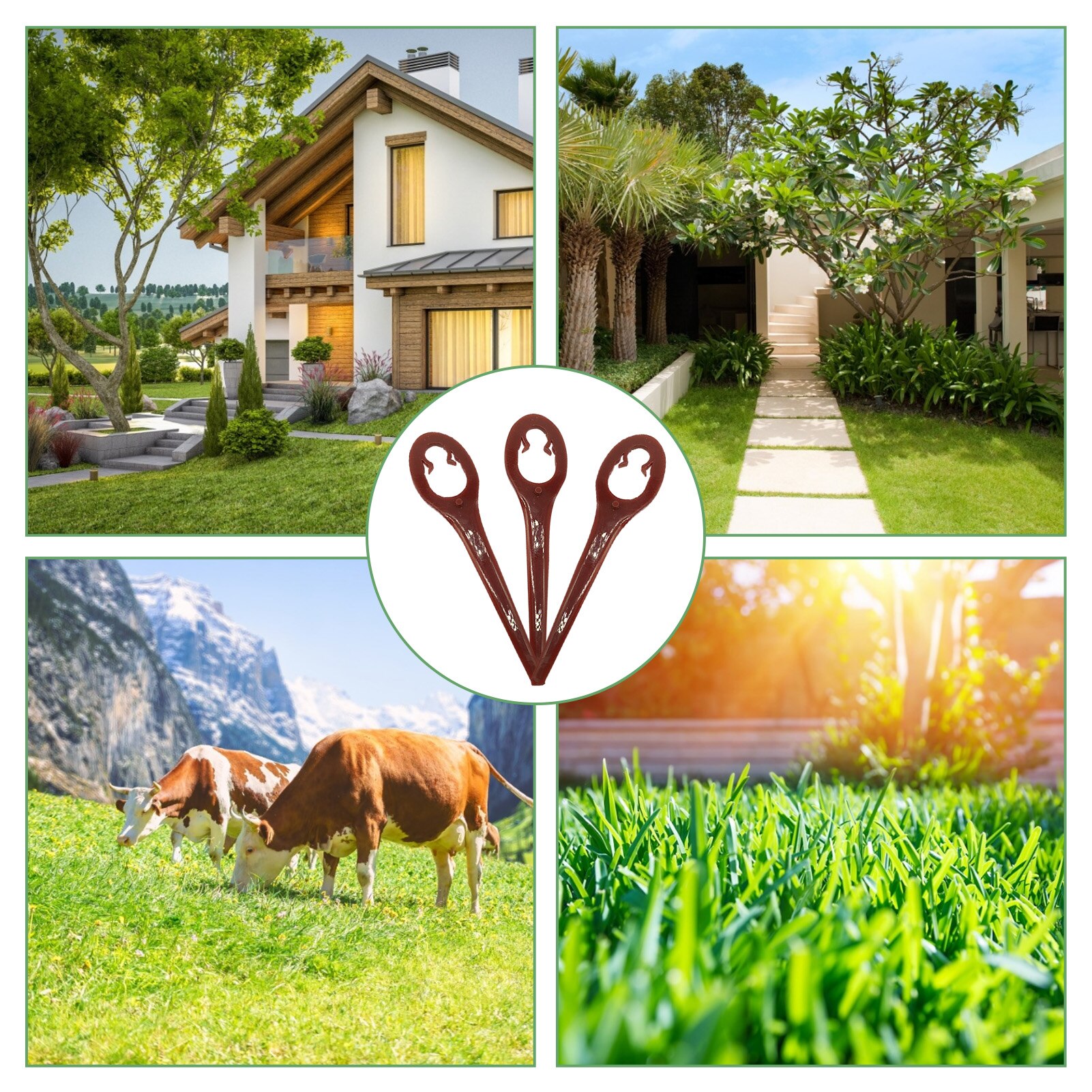 50pcs Plastic Blade Cutter Replace Lawn Mower Blade Garden Lawn Garden Mower Lawn Mower Blade For Trimmer Blade Grass Garden