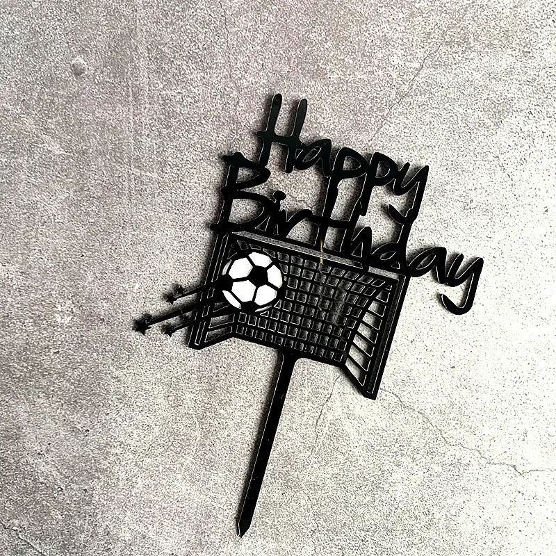 Akryl dreng fodbold sport tema tillykke med fødselsdagen kage topper tegneserie børn fodbold fødselsdag kage dekoration fest forsyninger