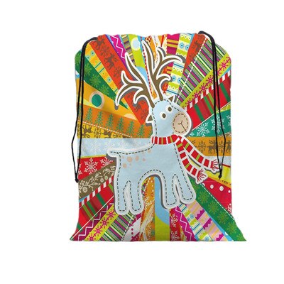 De zak vrolijke kerst print tas kerst trekkoord tassen dames multi-stijl reisrugzak wolesale: 09