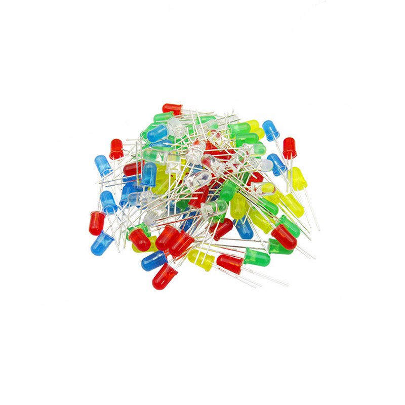 100PCS/LOTE Transparent Round 3mm super bright water clear Green Red white Yellow Blue Light LED bulbs emitting diode F3 3MM