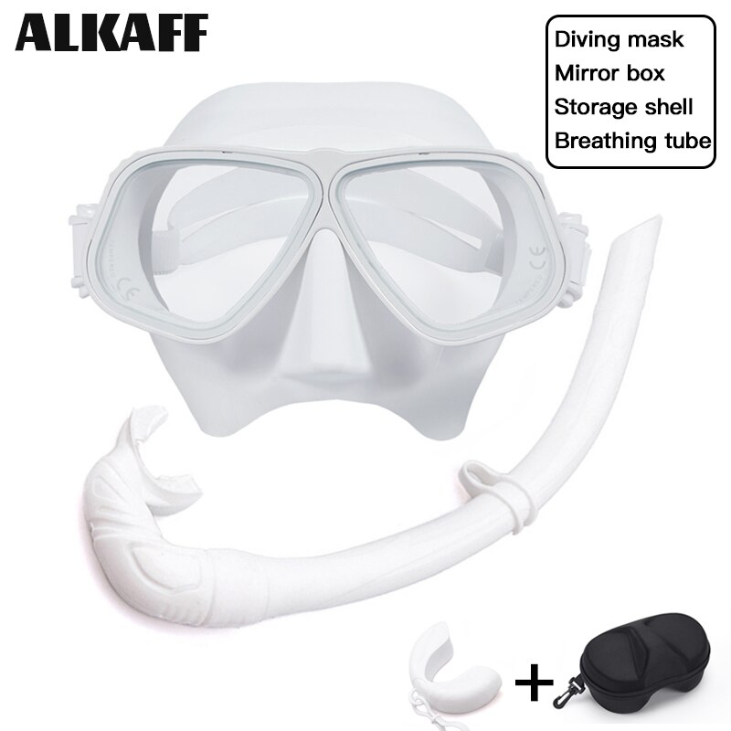 low volume free diving mask Alloy frame scuba diving equipment Snorkel goggles Toughened glass for free dive