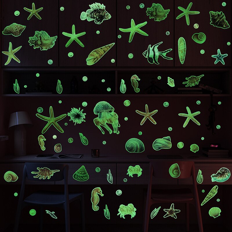 Pvc Lichtgevende Muurstickers Glow In The Dark Decoratieve Zeester Voor Kinderkamer Baby Verwijderbare Glow Stickers
