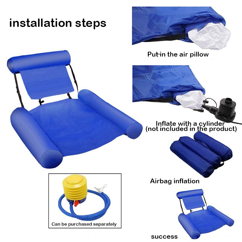 1Pcs Opvouwbare Drijvende Bed Drijvende Stoel Opblaasbare Rugleuning Drijvende Amusement Dual Purpose Sofa Drijvende Rij S8B0829