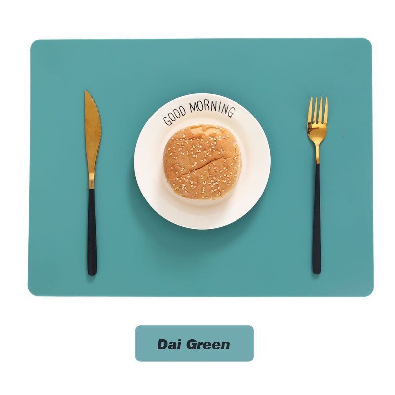 Baby Silicone Placemat Child's Plate Mat Food Grade Silicone Table Pad Waterproof Heat Insulation Kitchen Gadget Easy Cleaning: Silver
