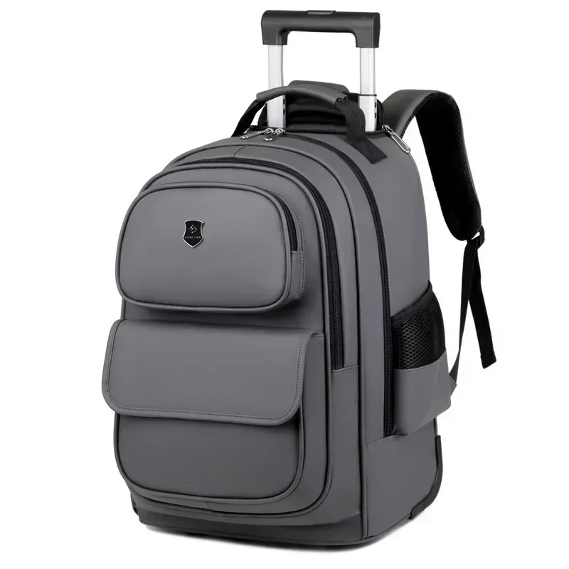 Mochila con ruedas, bolsa con ruedas ultraligera, bolsas de viaje de gran capacidad con ruedas, bolsas de viaje duraderas a la , mochila escolar para estudiantes: Negro