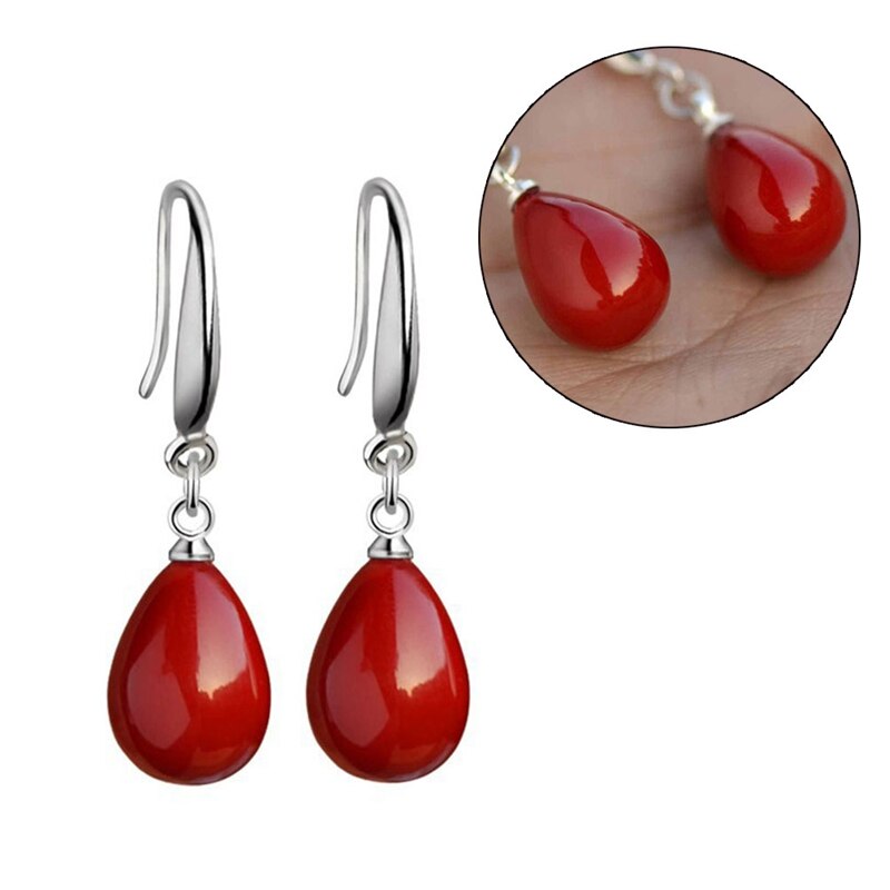 Parel Rode Druppel Oorbel Voor Vrouwen Fancy Kleurrijke Gesimuleerde-Parel Lange Earring Trendy Sieraden Geschenkdoos Verpakking