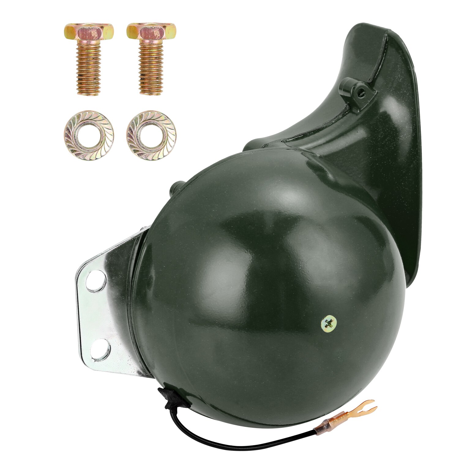 Bocina eléctrica tipo Caracol para coche, claxon de aire Universal de 300DB, 12V, negro, azul, verde y naranja: Army Green