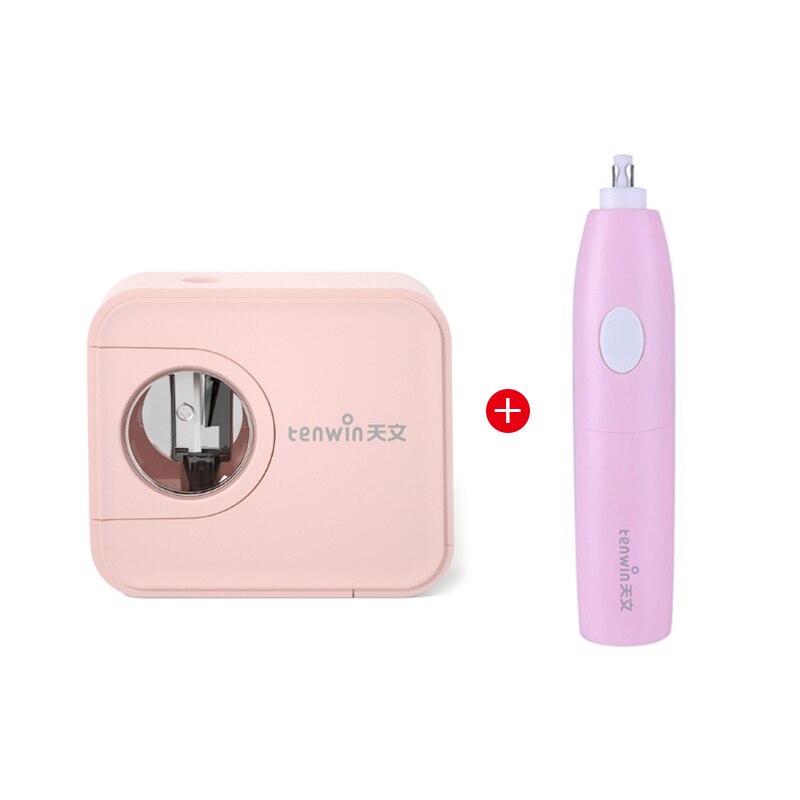 Tenwin Electric Pencil Sharpener Auomatic Sharpener Camera Modeling Multi-function Pencil Sharpener Stationery School Supplies: pink with 8306
