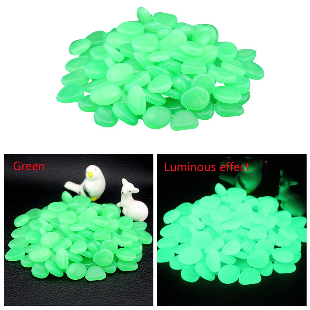 100Pcs Glow in the Dark Garden Pebbles Glow Stones Rocks for Walkways Garden Path Patio Lawn Garden Yard Decor Giardinaggio: Green 