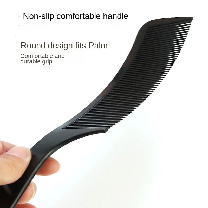 Peine de corte de pelo para hombre, peine curvo de cabeza plana, cepillo de peluquería, peine de corte de pelo, herramienta de estilo de cortadora de pelo de peluquero