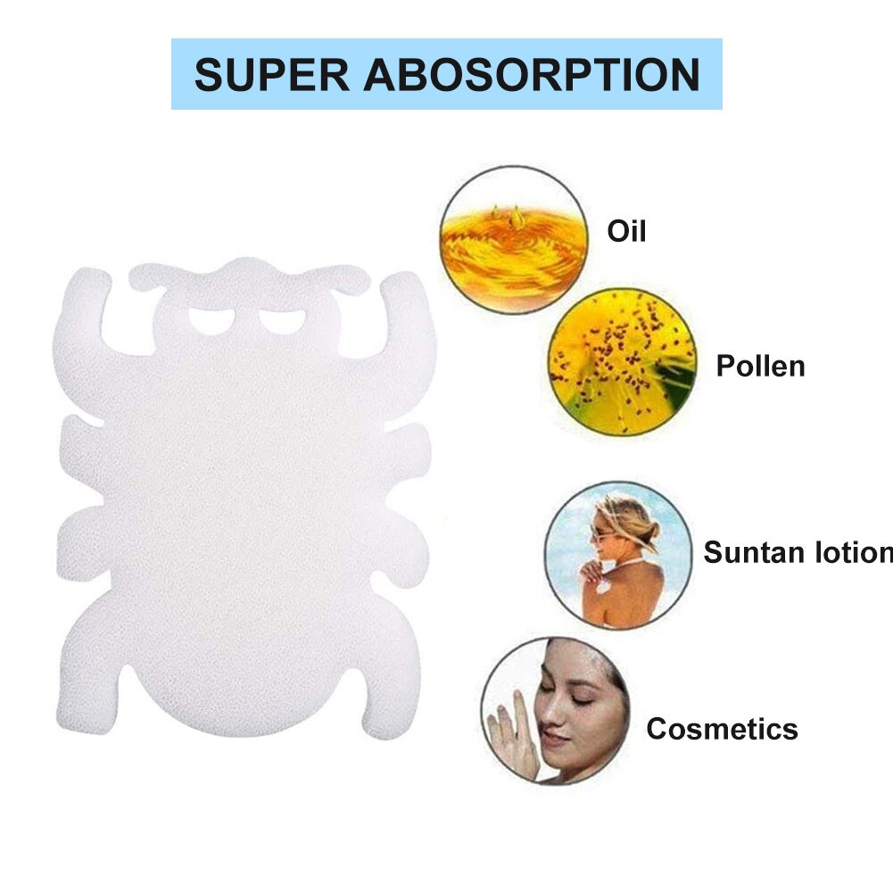 10Pcs Swimming Pool White Floating Spa Sponge Spider Oil Absorbing Float Sponge Tub Skimmer Scum Absorber with 50 Test Paper