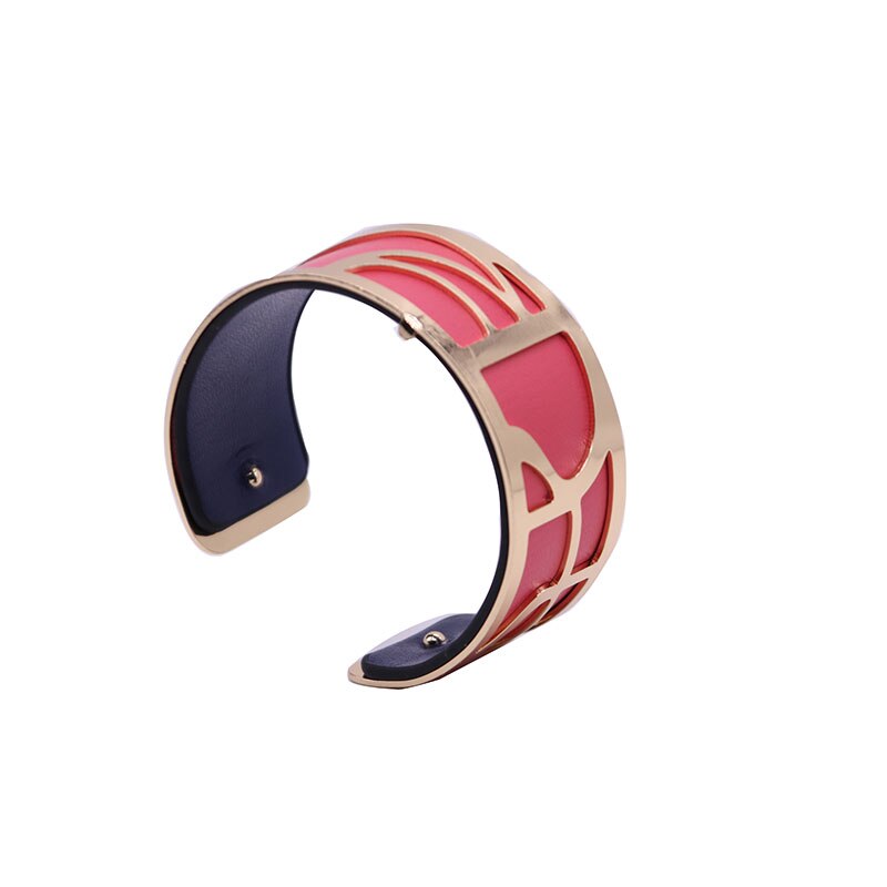 Slakkenhuis Manchet Armbanden Armband met Goud Kleur Manchette Armband Femme Acier Omkeerbare Lederen Georgette Armband Sieraden: WZ0083