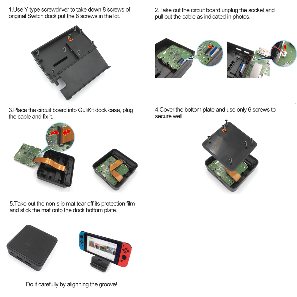 Gulikit NS06 Newest Switch Dock DIY Kit Dock Box TYPE-C Docking Station Base Assembly Accessories Gulikit Switch Dock Set