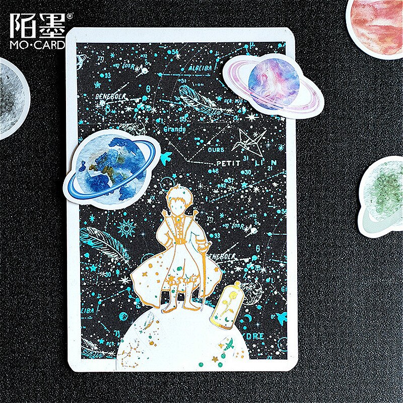 Kawaii planète mémo bloc-notes décoration autocollant coloré brillant bricolage Scrapbooking autocollant belle bloc-notes fournitures scolaires