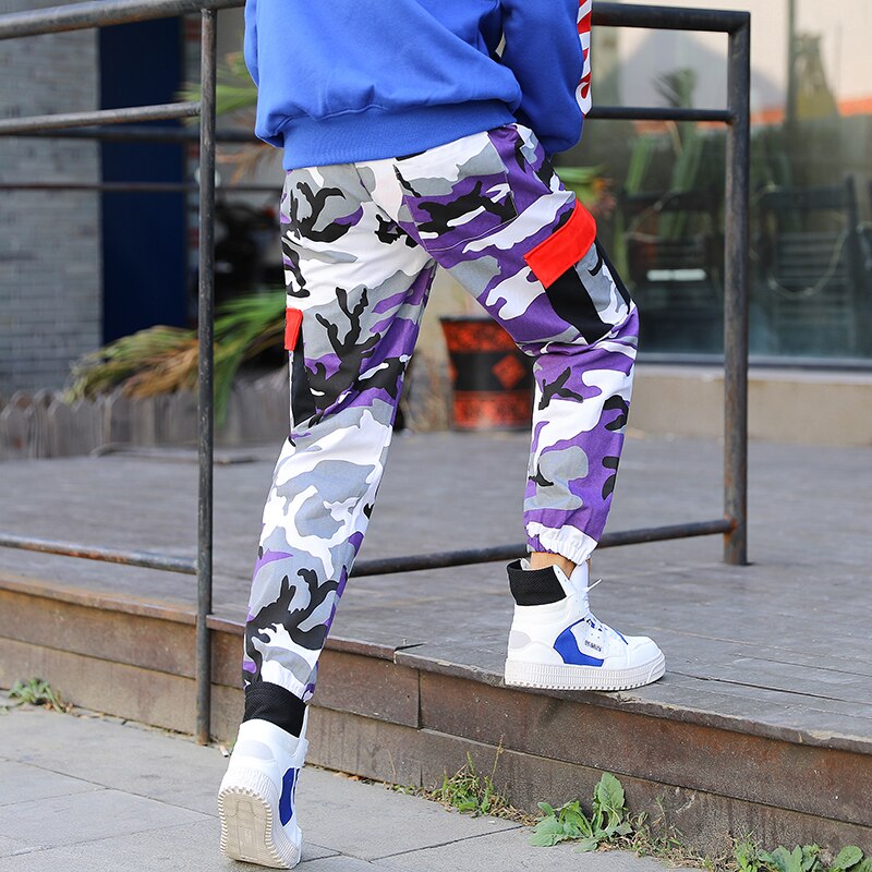 Novo solto calças de carga dos homens calças largas calças moda calças de moletom cabidas wear hip hop bolso pant