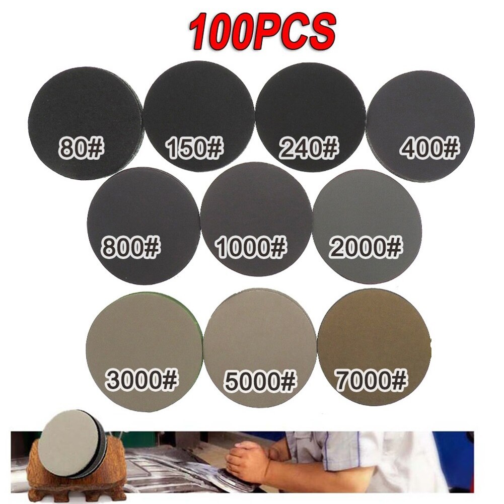 100PCS 2inch 50mm Hook&Loop Sander Sanding Discs Pads 80 To 7000 Grit Sandpaper Brand Accessories