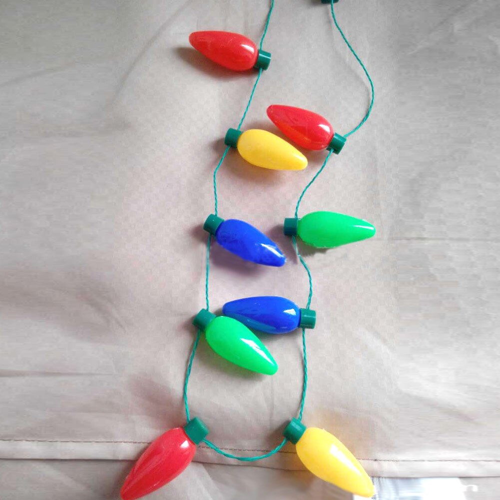 Collier de Festival lampe de poche en plastique | Colliers lumineux d'ampoule de fête de noël pour adultes et enfants 66CY