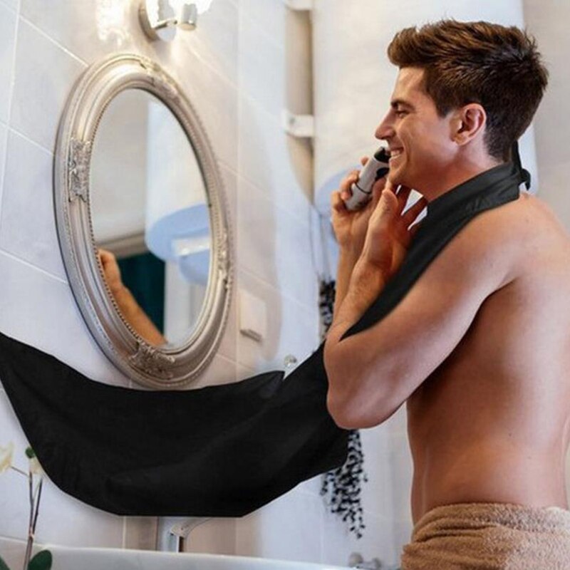 Capa de afeitar para corte de barba para hombre, delantal para afeitado y corte de pelo, se puede acoplar al espejo, almacenamiento de barba, herramientas de estilismo, 1 ud.