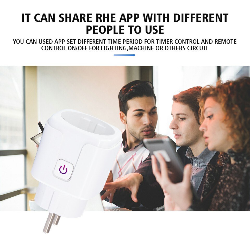 Smart Plug Wifi Socket Eu 16A Power Monitor Timing Functie Tuya Smartlife App Controle Werkt Met Alexa Google Assistent