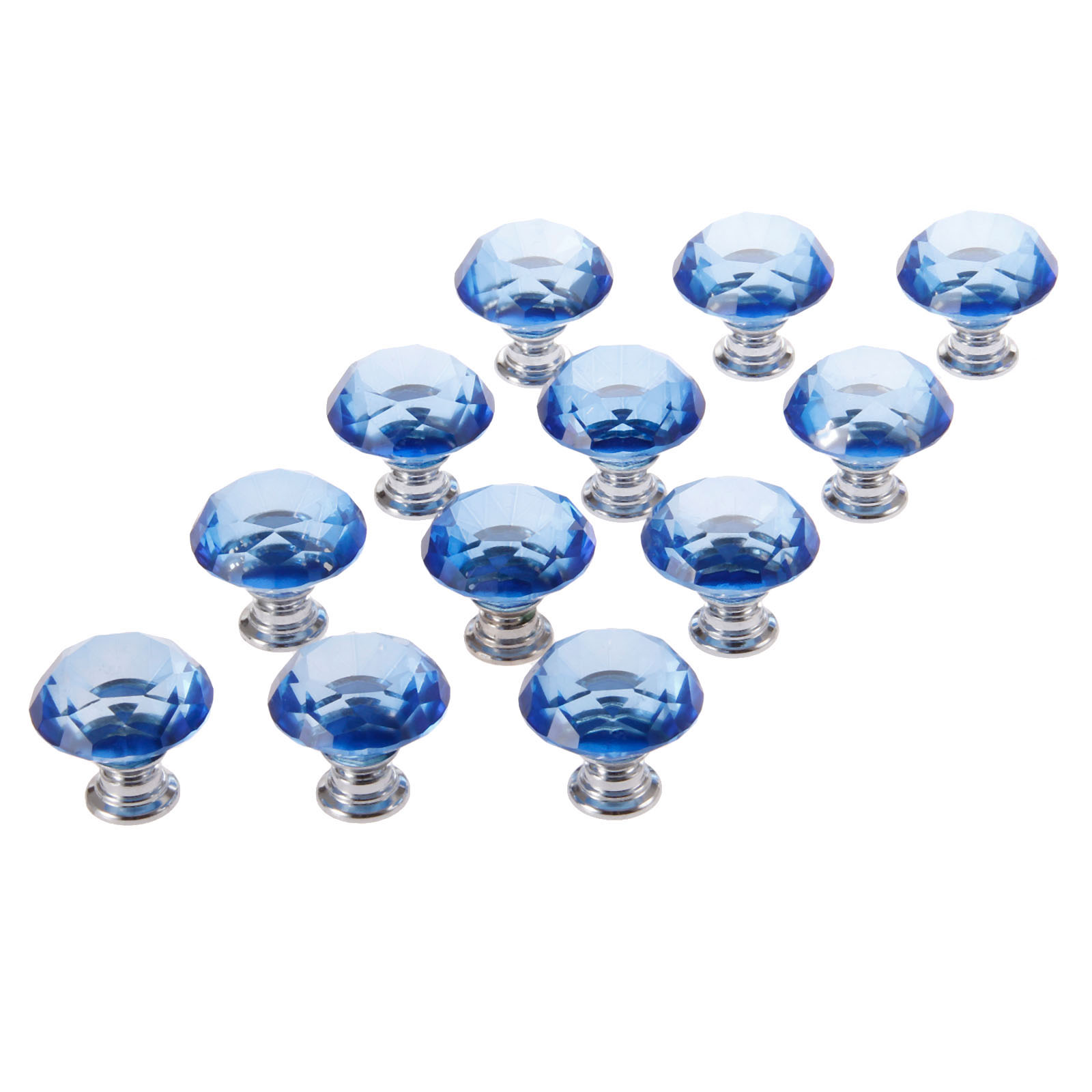 12Pcs Diamond Shape Crystal Glass Knoppen Kast Handgrepen Kast Deur Lade Knoppen Kledingkast Pulls Met Schroeven