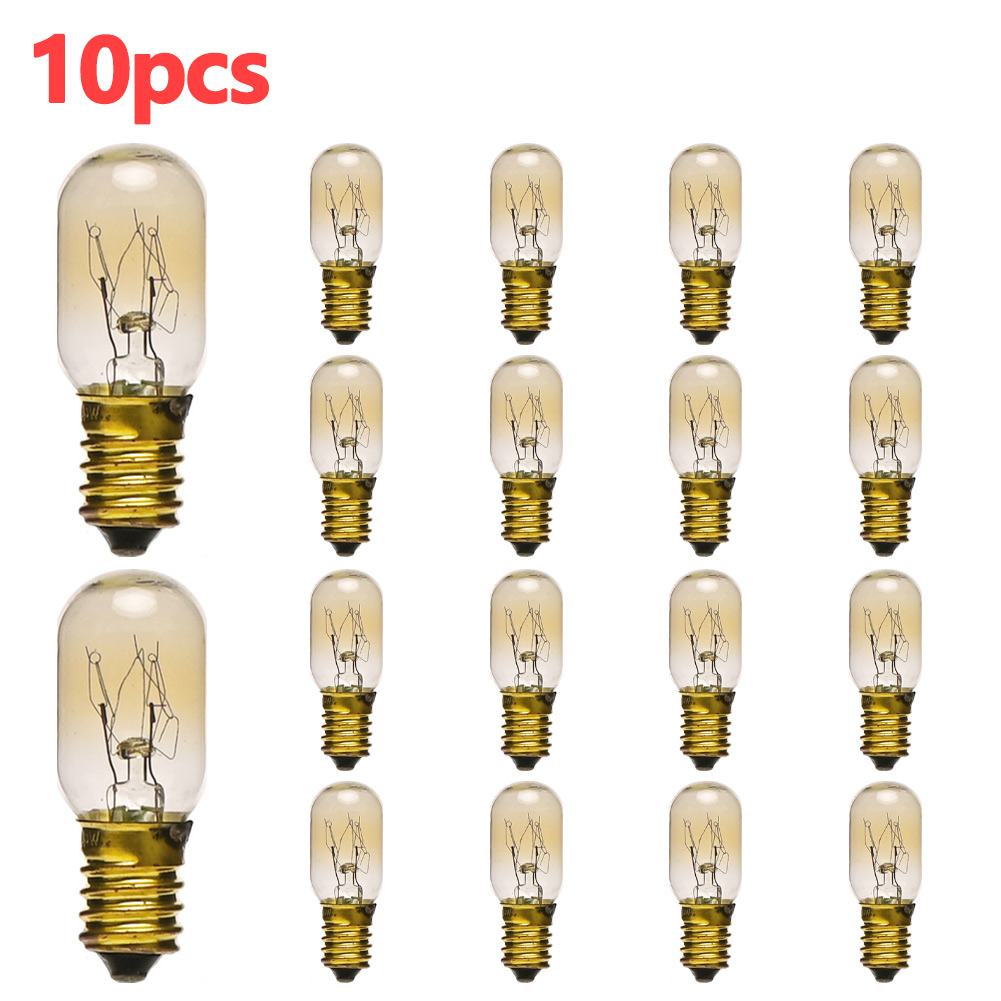 1/4/10pcs Salt Lamp Bulb 15w E14LED Bulb Fridge Light High Temperature Bulb Oven 220V-240V Equaivalent for home Refrigerator: army green