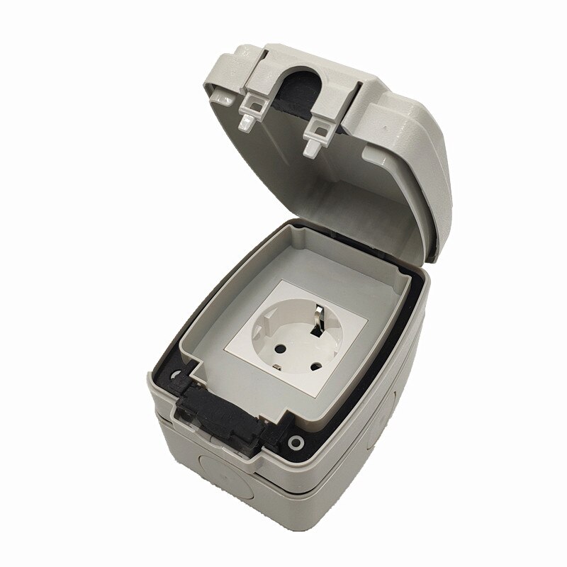 IP66 Weerbestendige Waterdichte Outdoor Stopcontact 16A Eu Standaard Stopcontact Geaard Ac 110 ~ 250V