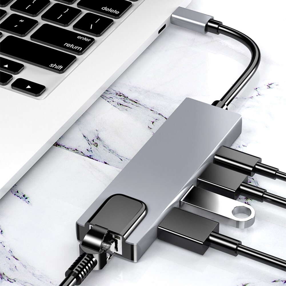 4K Hdmi 1000Mbps RJ45 Adapter Dock Usb C Hub Usb Type C Naar Multi Usb 3.0 Usb Type C Dock Station Hdmi Voor Laptop