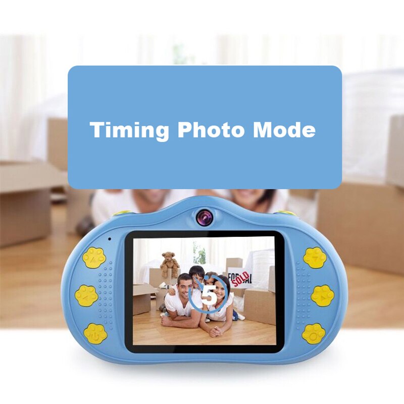 Mini-kindercamera met 2.4 inch scherm, 18mp dubbele lenzen, cartoon digitale camera voor kinderen, beste ondersteuning voor sd-kaart video-opname