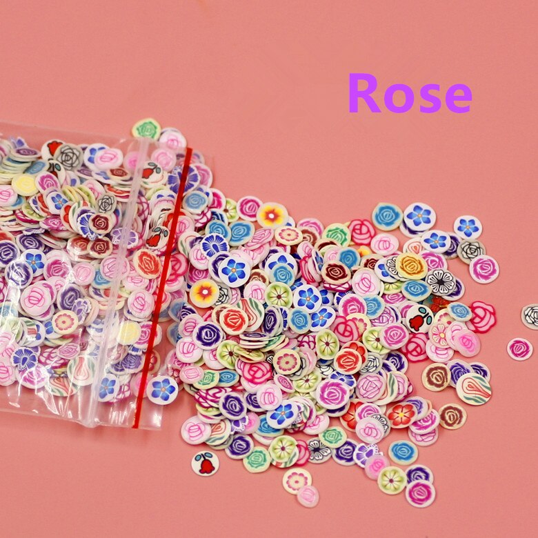 1 pakke nail art frugt blomster gør det selv negle mærkat kunst dekoration skyder klæbende vand decal manicure lak tilbehør p: Rose