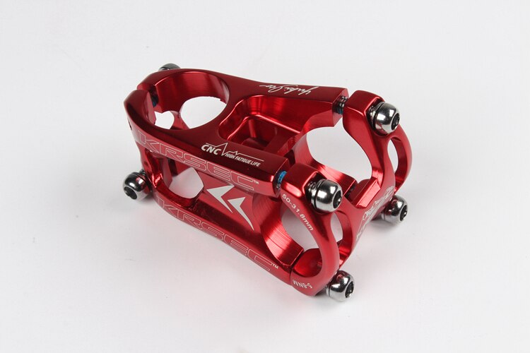 KRSEC MTB Mountainbike Stem CNC Radfahren Lenker Fahrrad Vorbauten Kreuz Land Rennrad Zubehör 31.8*28.6*50mm: Rot