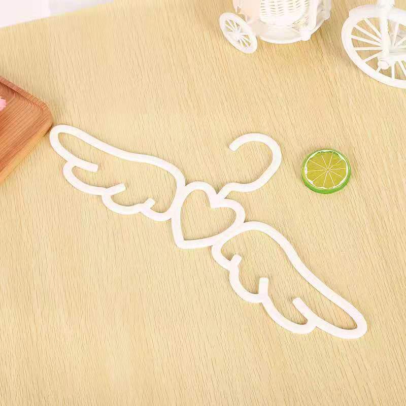 Angel Wing Shape Traceless Non-Slip Hanger Wardrobe Organizer For Home Hotel Clothes Hangers Scarf Tie Hook Lelakaya 5/10PCS Set: 5PCS White