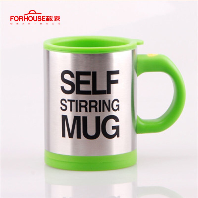 400ml självomrörande kaffeflaskor dubbelisolerad kaffetillförsel automatisk elektrisk kaffeförsörjning mart blanda kaffe cintainer: Grön