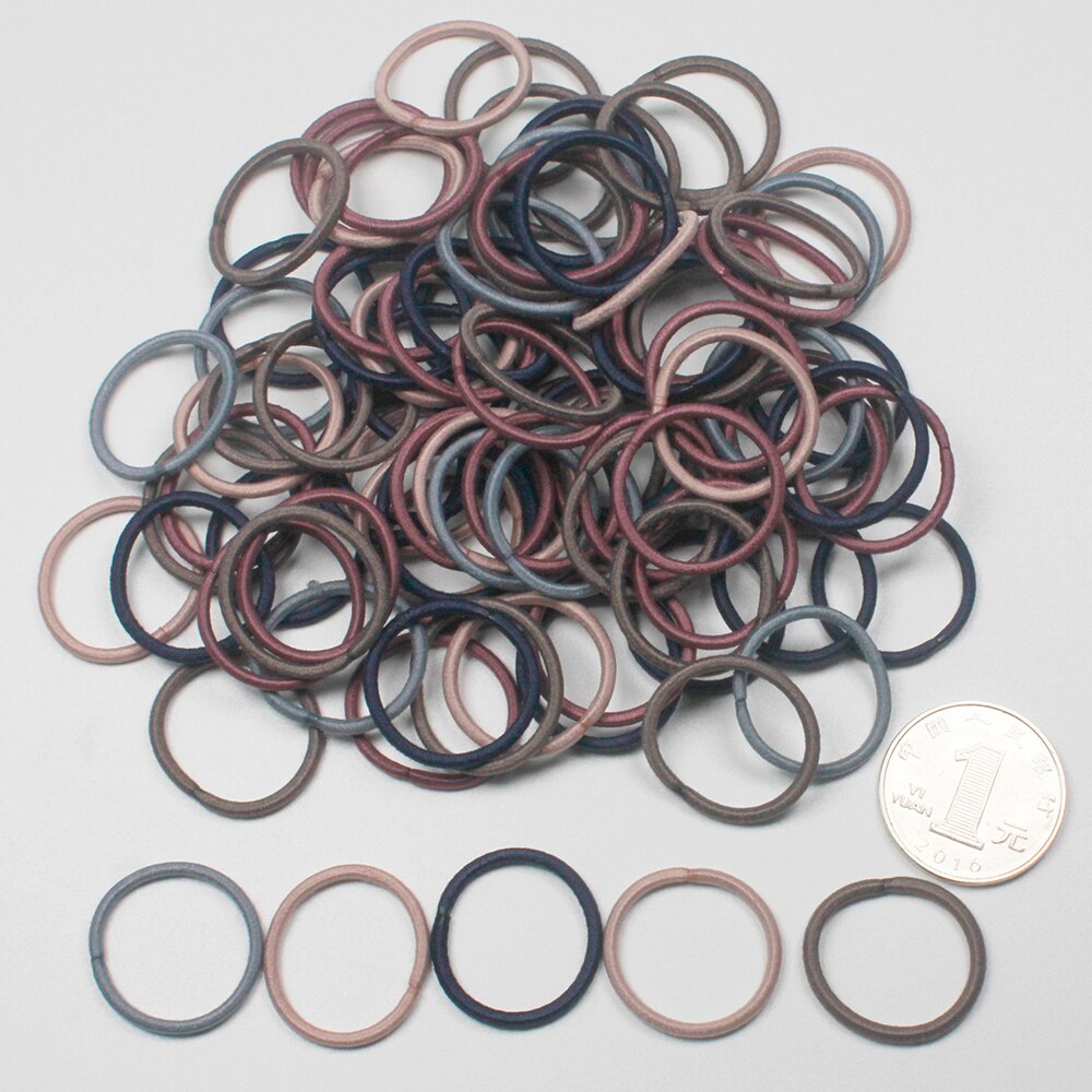 100 st / lotgirls små färgglada hårband för tunna hårband 2mm elastiska små flickahårtillbehör 2.2cm: 7