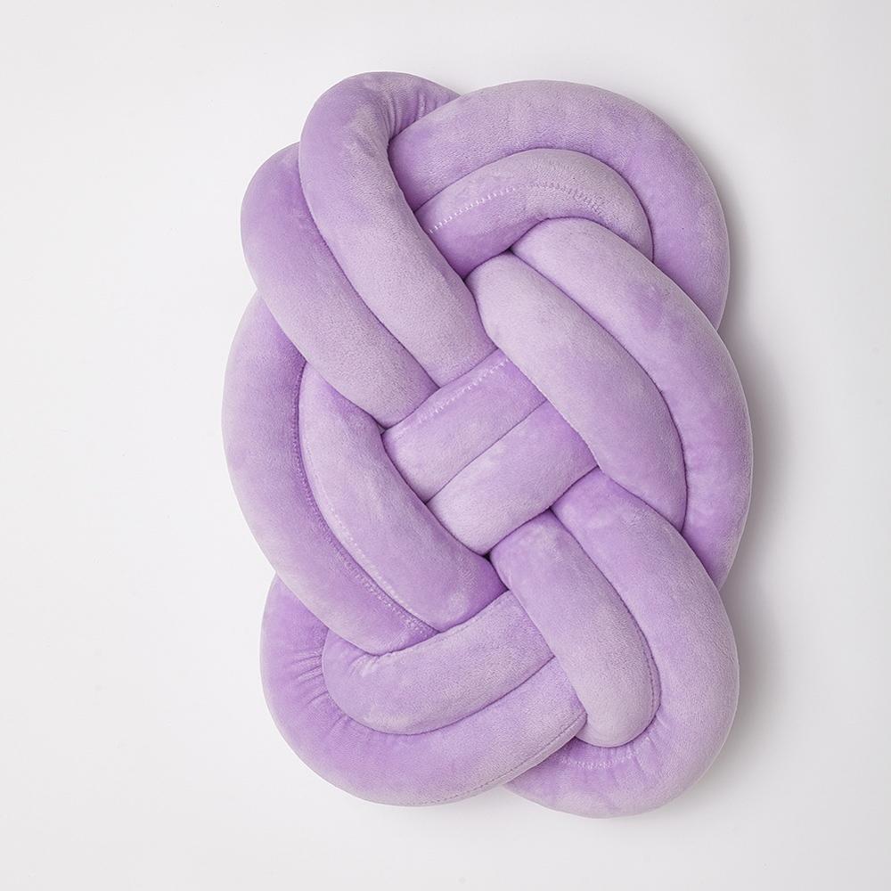 Baby Bett Stoßstange Knoten Geflecht Kissen Weiche Zimmer Dekoration INSstyle Kissen Krippe Stoßfänger Kleinkind Protetor Baby Bett Einstellung Fotografie: LILA