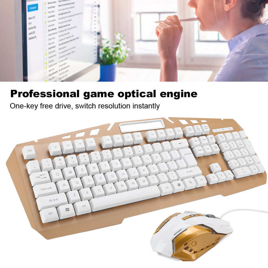 USB Wired Keyboard Mouse Combos with Backlight Gaming Keyboard Mouse Computer Office Keyboard Mouse Set for Desktop Laptop