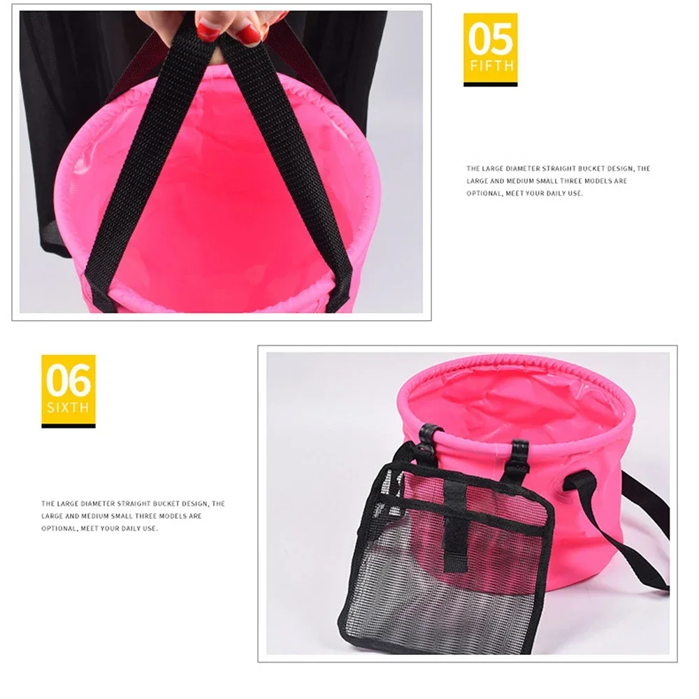 30L Reusable Storage Bucket Collapsible Bucket with Handle, Camping Water Container, Fishing, Picnic