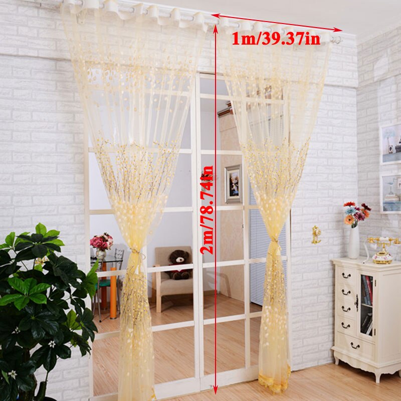 Cortinas para sala de estar, gasa, tul para cocina, ventanas, flores de ciruela, hilo, color rosa