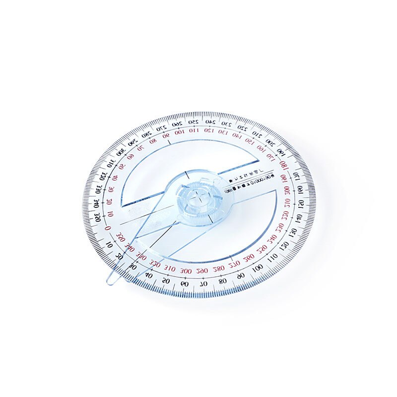 Plastic 360 Degree Protractor Ruler Angle Finder Swing Arm School Office