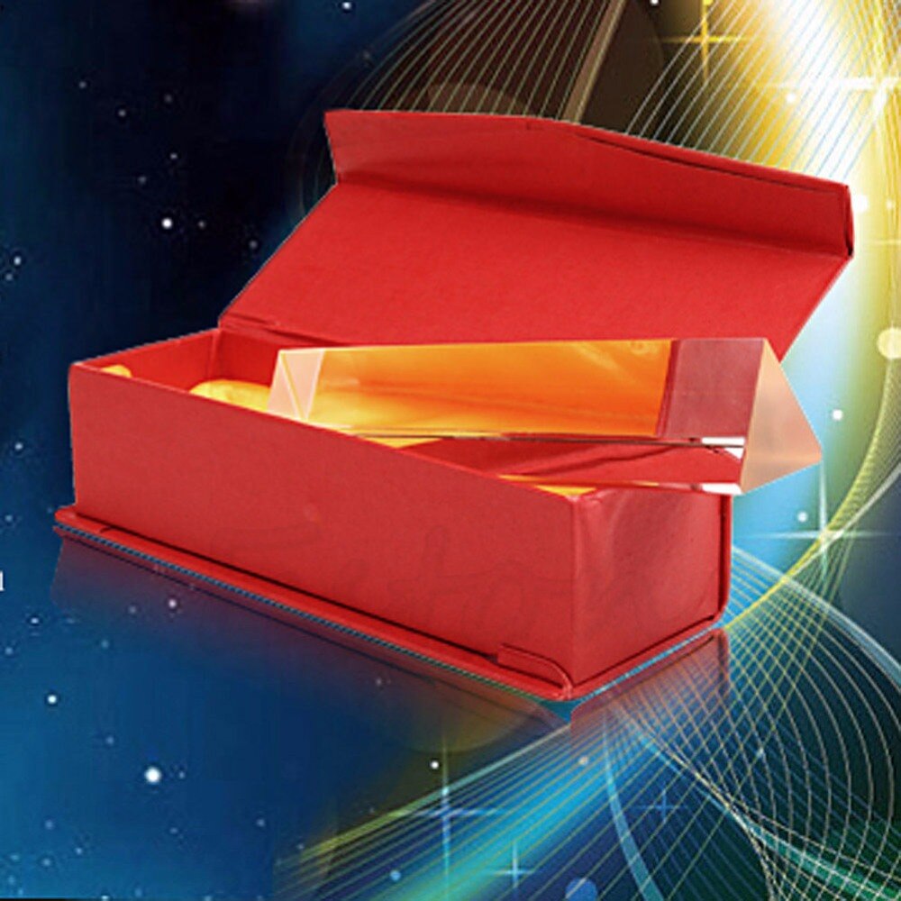 Optical 6" 15cm Glass Triple Triangular Prism Physics Teaching Light Spectrum