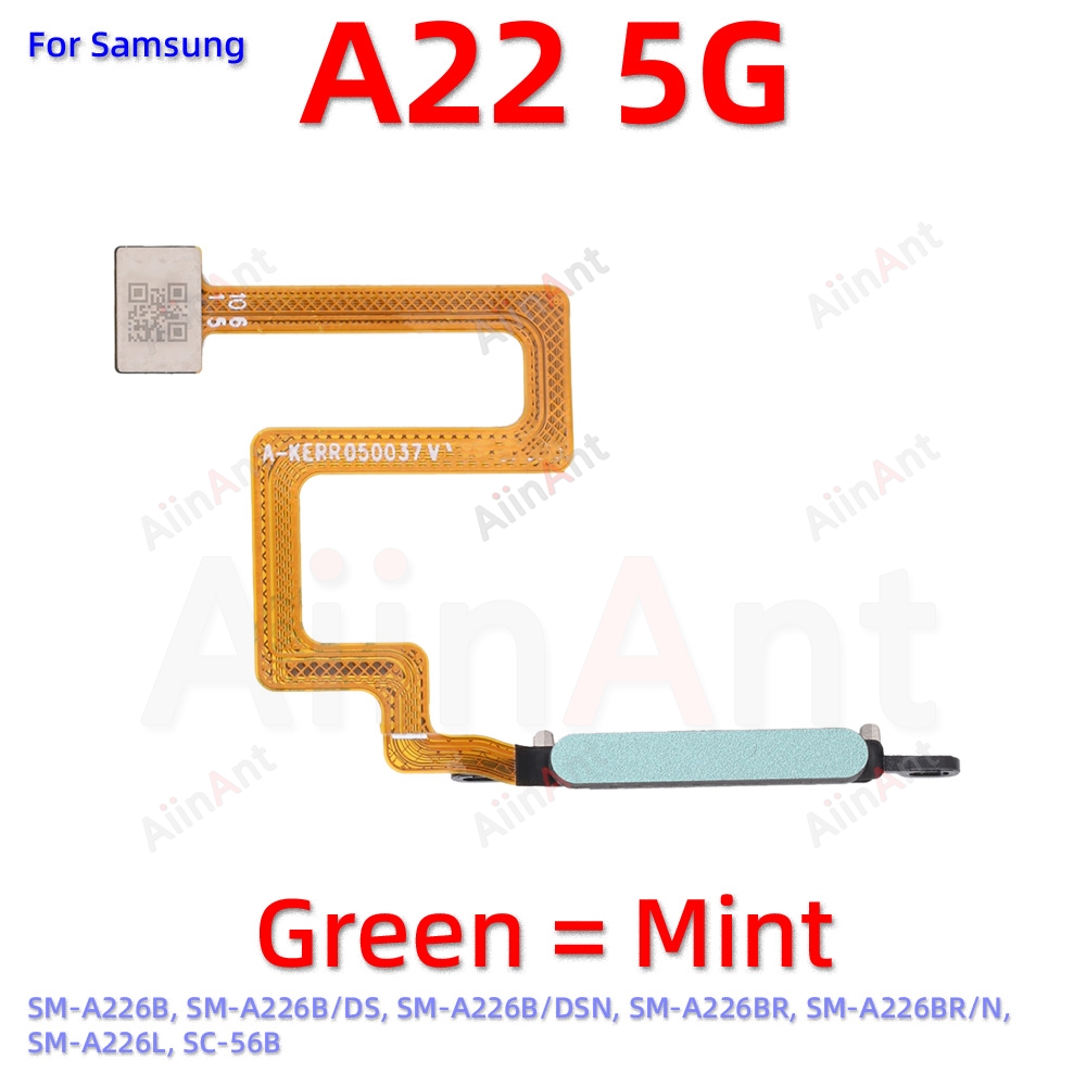 Back Button Touch ID Finger Scanner Fingerprint Sensor Flex Cable For Samsung Galaxy A22 A23 4G 5G A225F A226B A235F A236B A236U: green