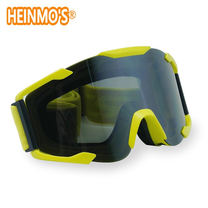 Groene motorbrillen brillen motorcross brillen fiets cross country flexibele brillen waterdicht: Gele band