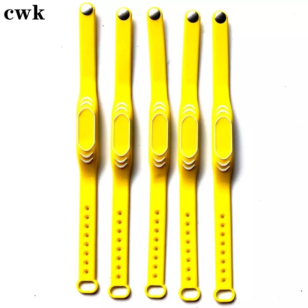 10Pcs 125KHz RFID EM4100 TK4100 Read Only Waterproof NFC Tag Silicone Band Wristband Bracelet ID Access Control Card