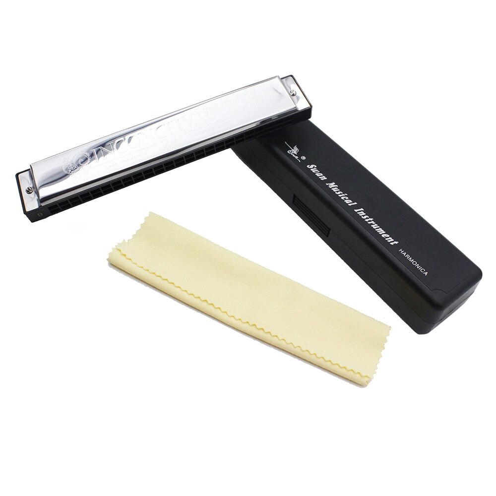 Tremolo Harmonica in D - 24 Double Holes - 48 Reeds - Copper Body