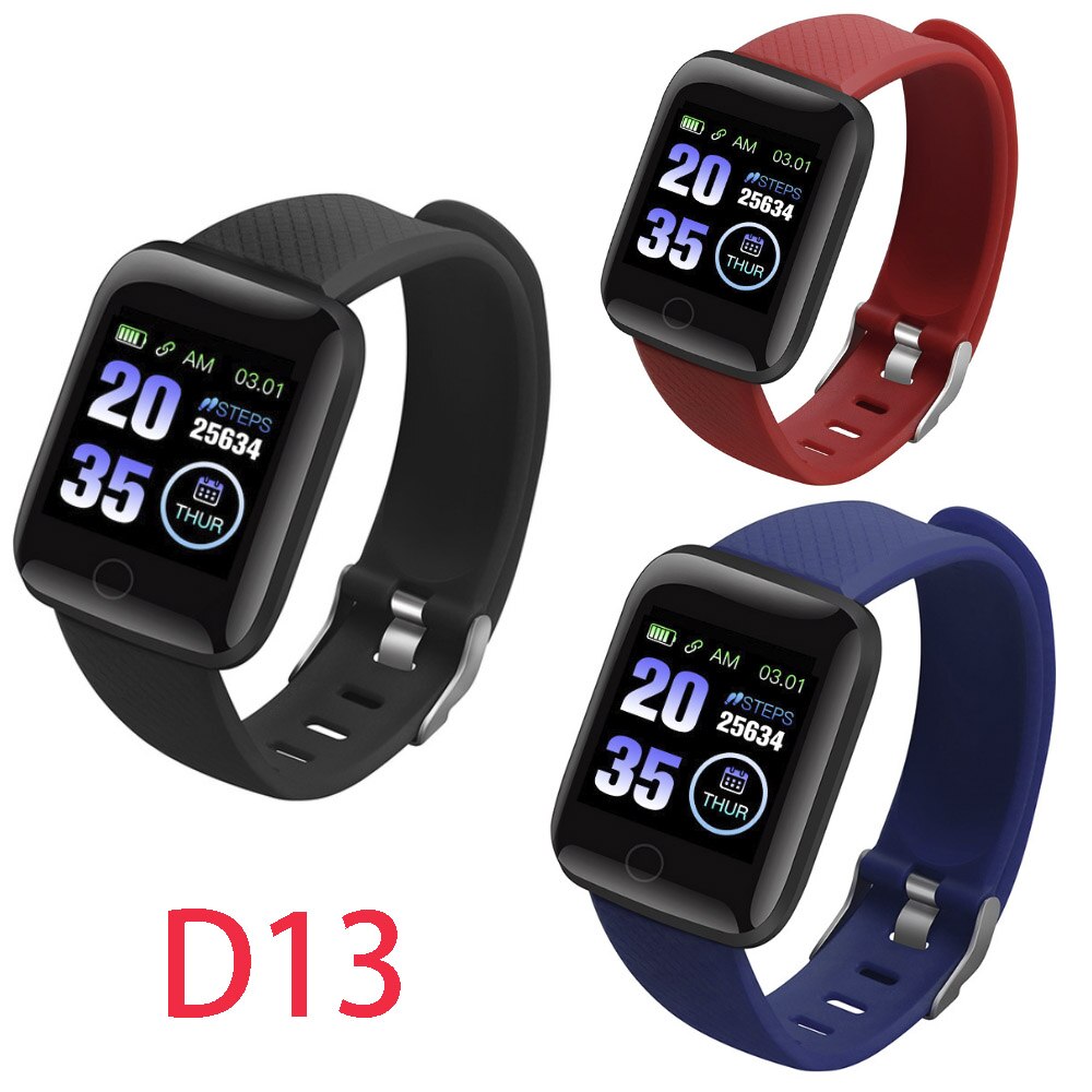 D13 Smartwatch Fitness Tracker Smartband Activity Wristband Bluetooth 116 Plus Bracelet Heart Rate Monitor Men Women