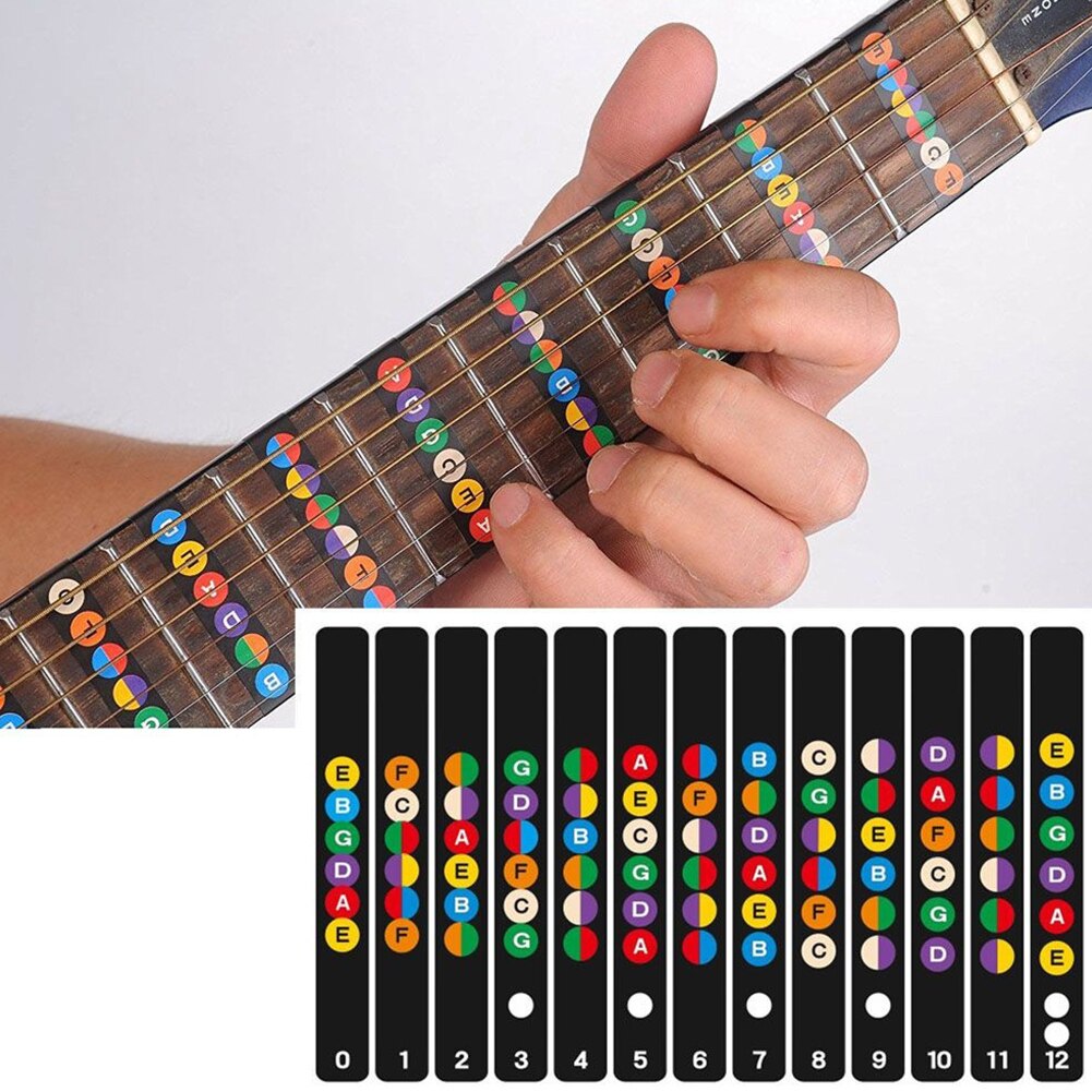 Guitar mærkat musikalsk skala guitar tilbehør skala mærkat kodede node strimler til træning læring
