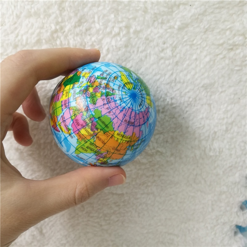 Anti Stress Relief World Map Foam Bal Atlas Globe Palm Bal Planeet Aarde Bal Speelgoed Voor Kinderen Meisjes Jongens 63mm 12 Stuks