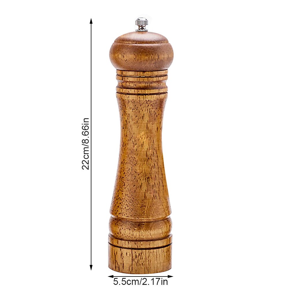 Pepper Mills Solid Wood Pepper Mill with Strong Adjustable Ceramic Grinder Salt Mills 5/ 8/10/ Kitchen Accessories Tools: 8 inch