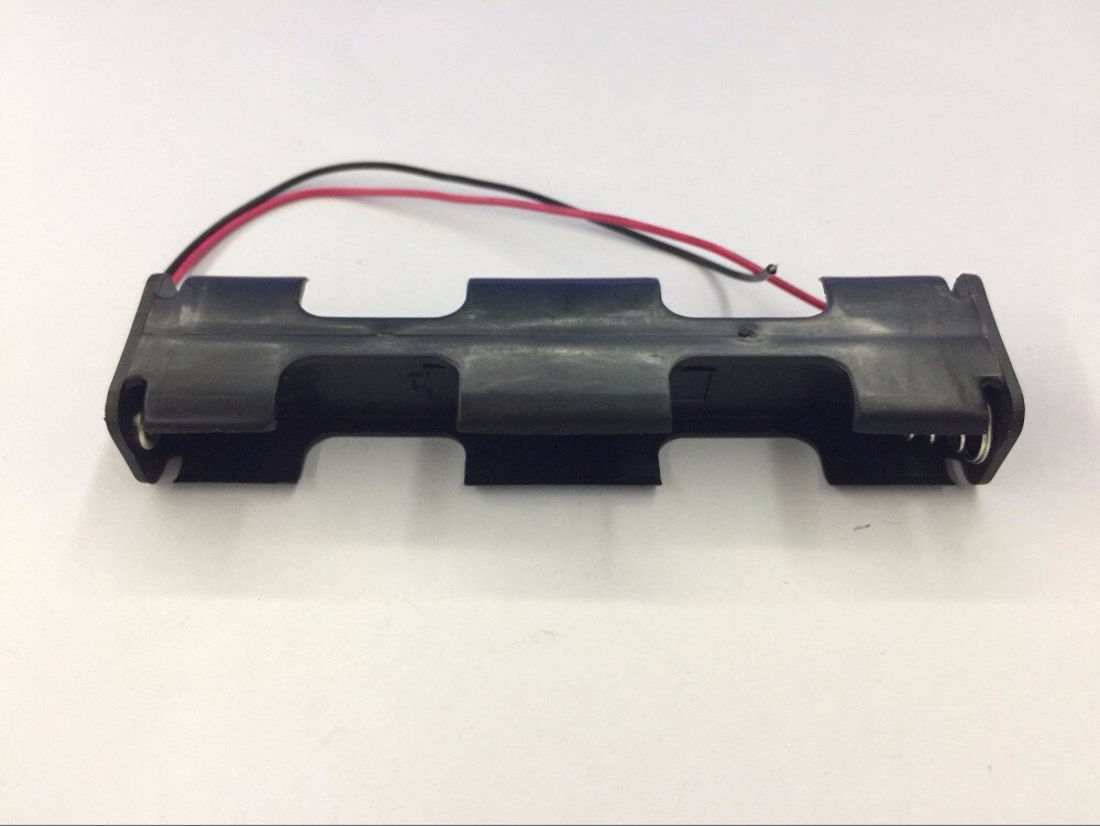 Dual Lagen Zwarte Plastic 4 x AA 6 v Batterij Houder Case w Leads
