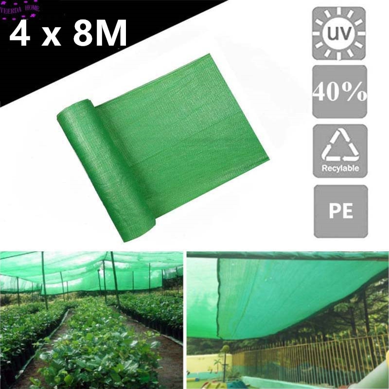 Cortina bloqueadora solar de 4x8 m 40% para cubierta de plantas, para invernadero cubierta verde, sombrilla para jardín, Patio, huerto, accesorio DIY